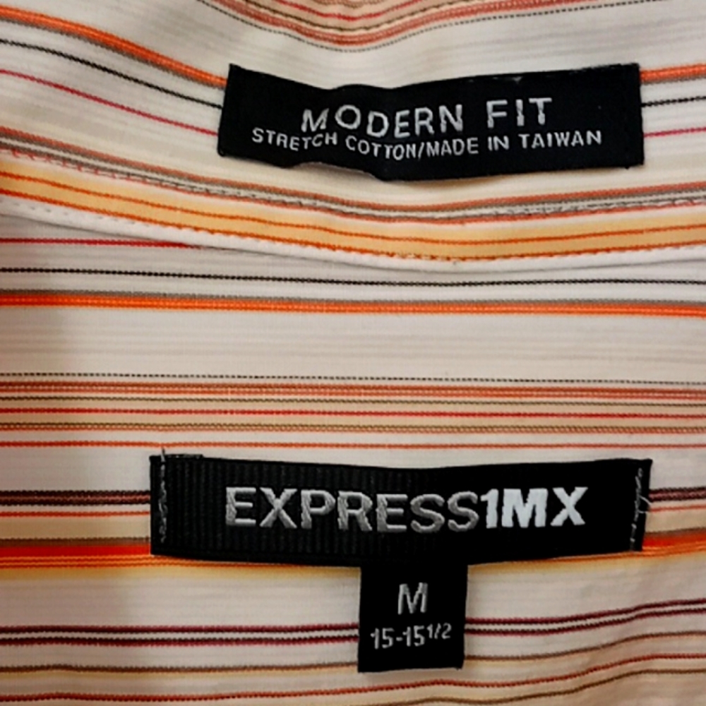 Express 1MX Mens Button Down Shirt - Picture 2 of 5
